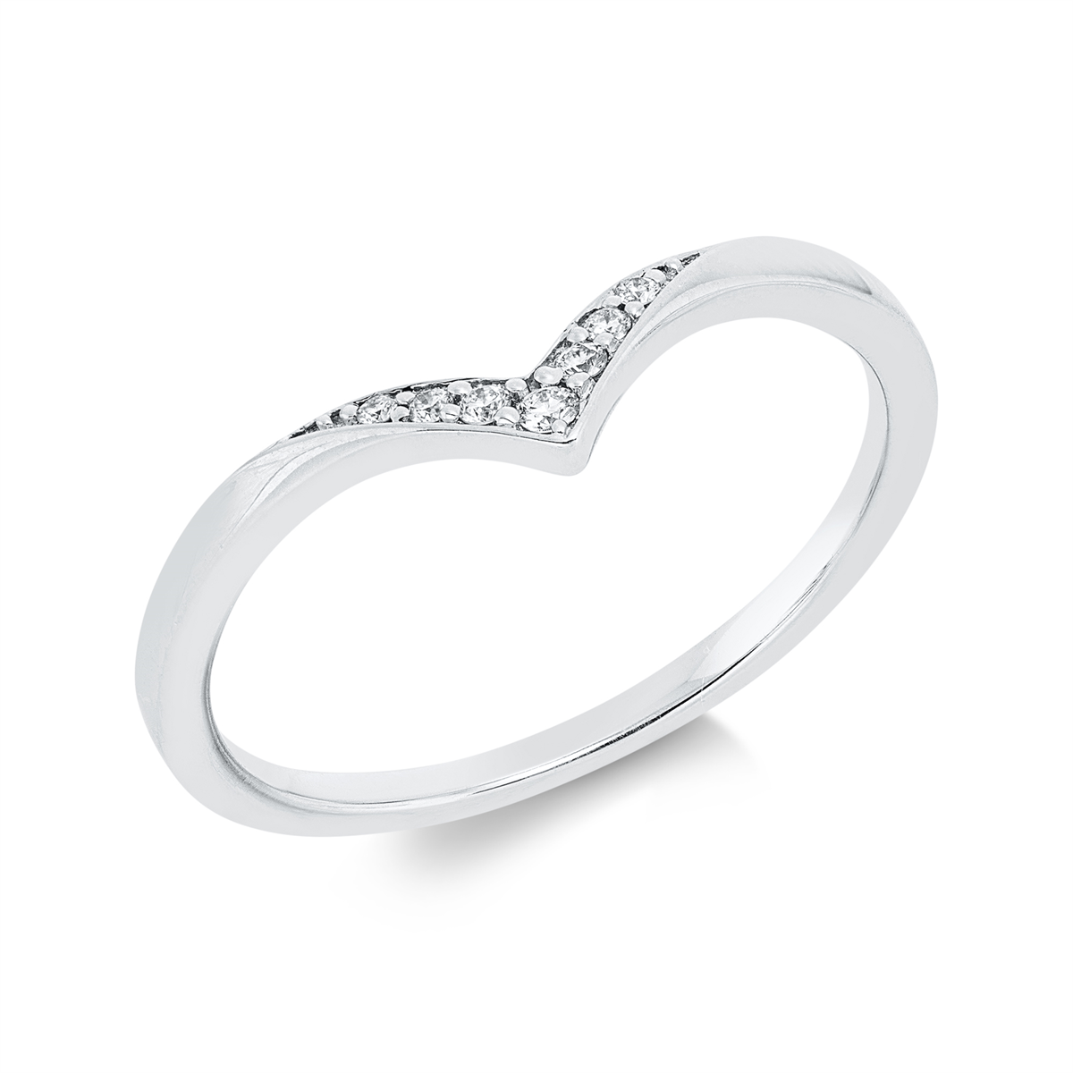diamond full cut modern woman ring in white gold