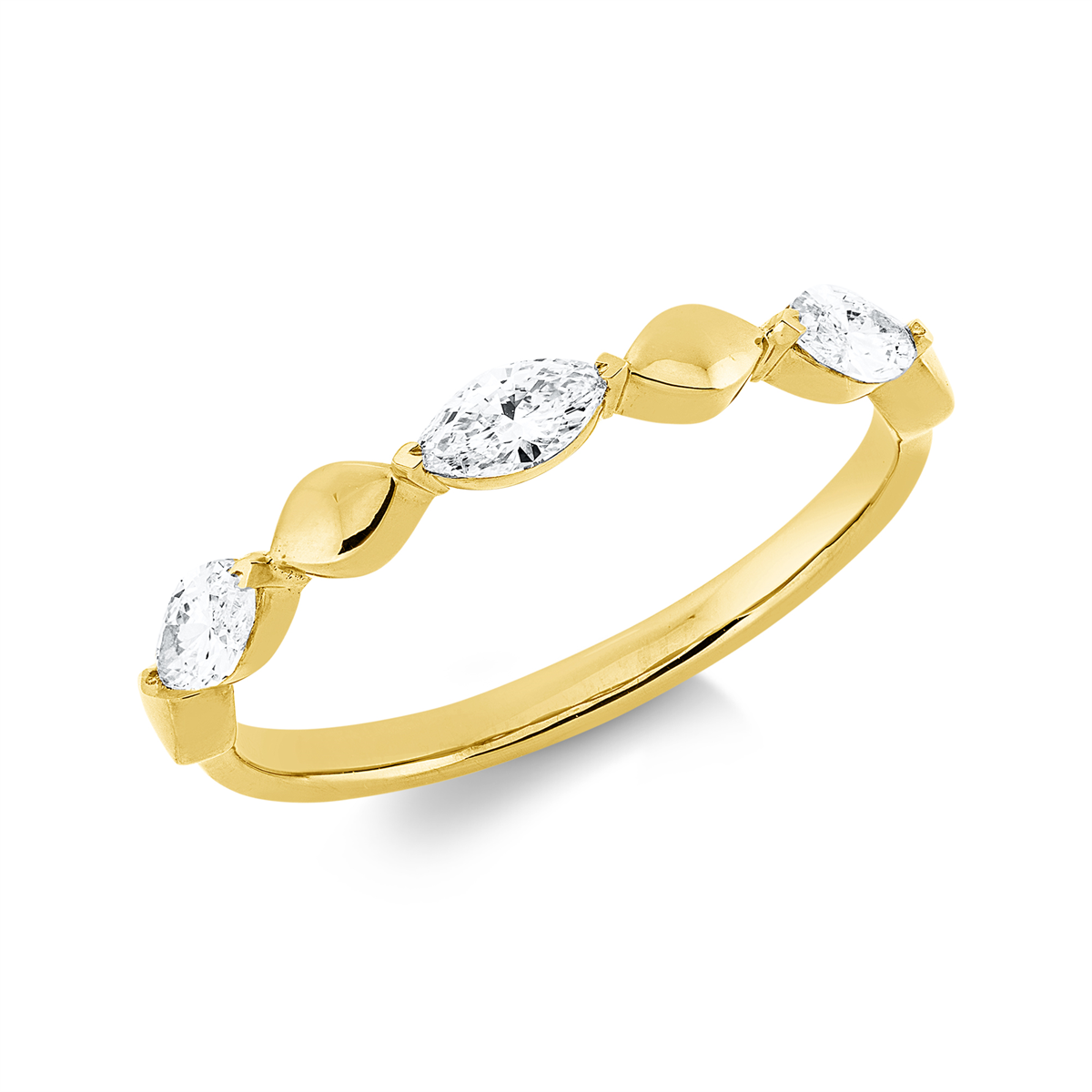 marquise modern woman ring in yellow gold