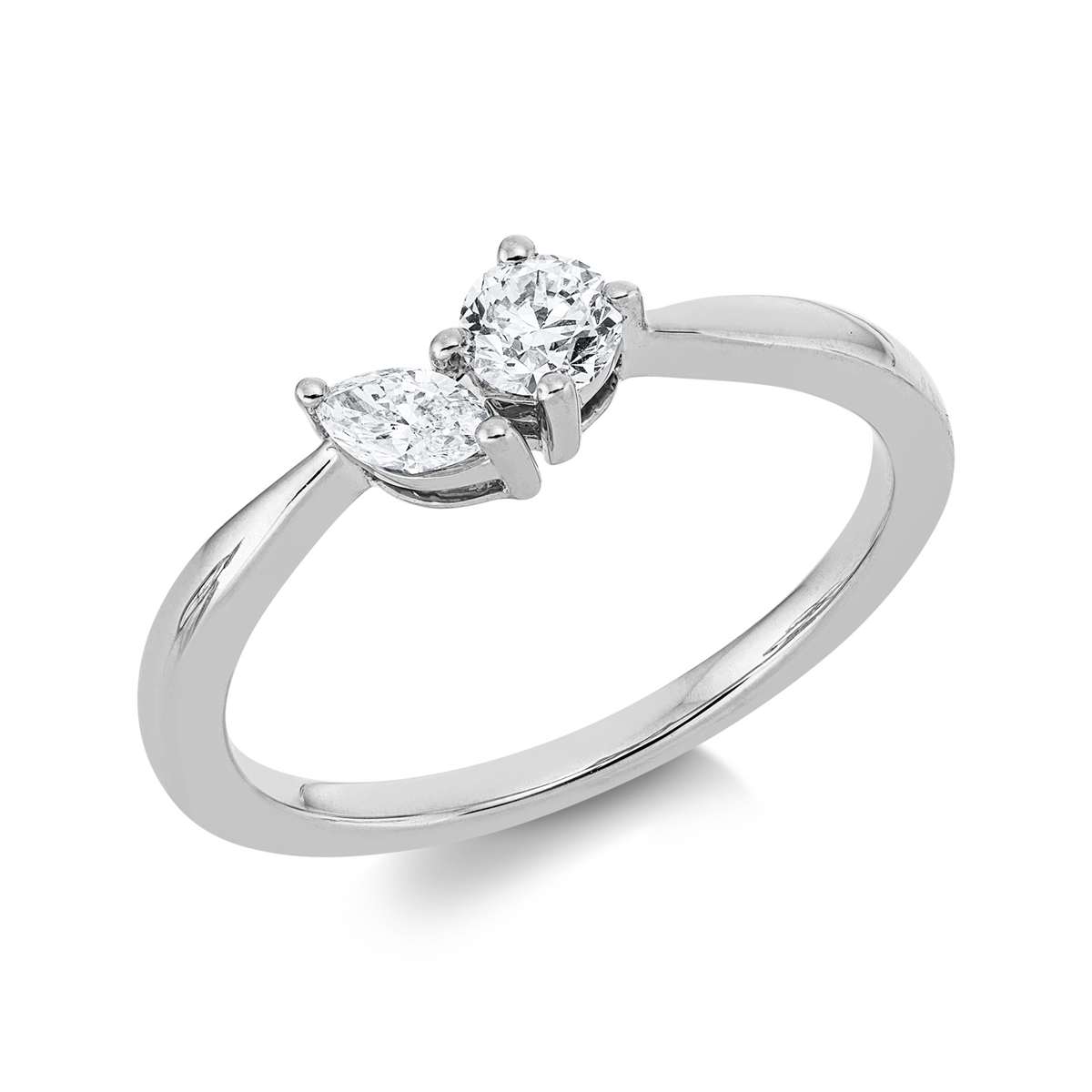 diamond full cut modern woman ring in white gold