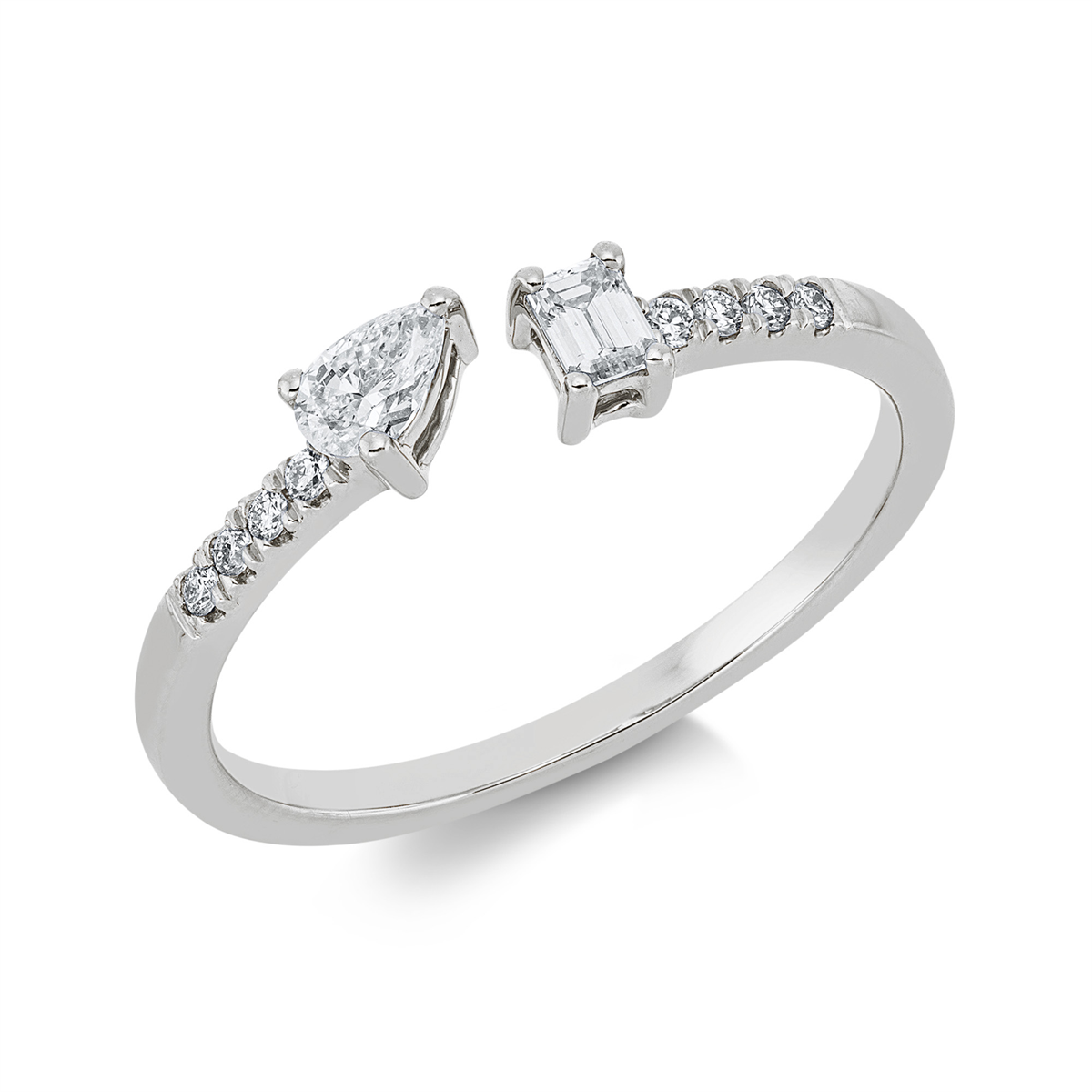 diamond full cut modern woman ring in white gold