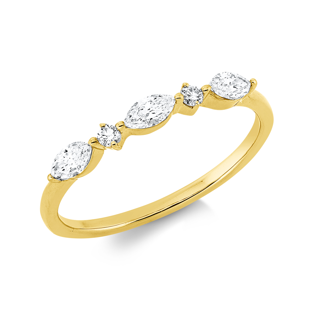 marquise modern woman ring in yellow gold