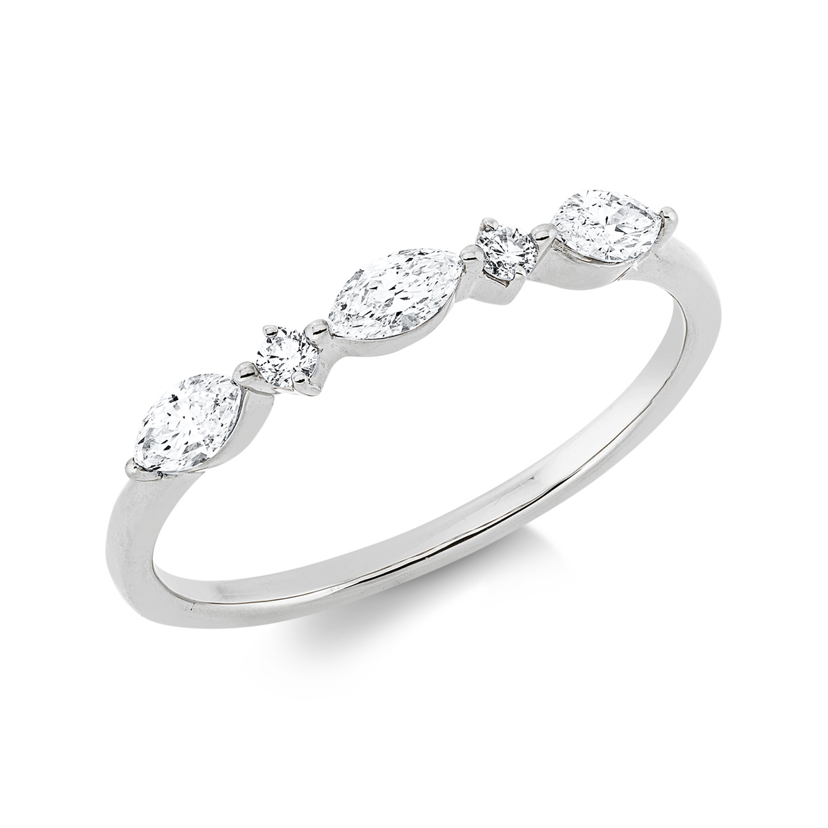 marquise modern woman ring in white gold