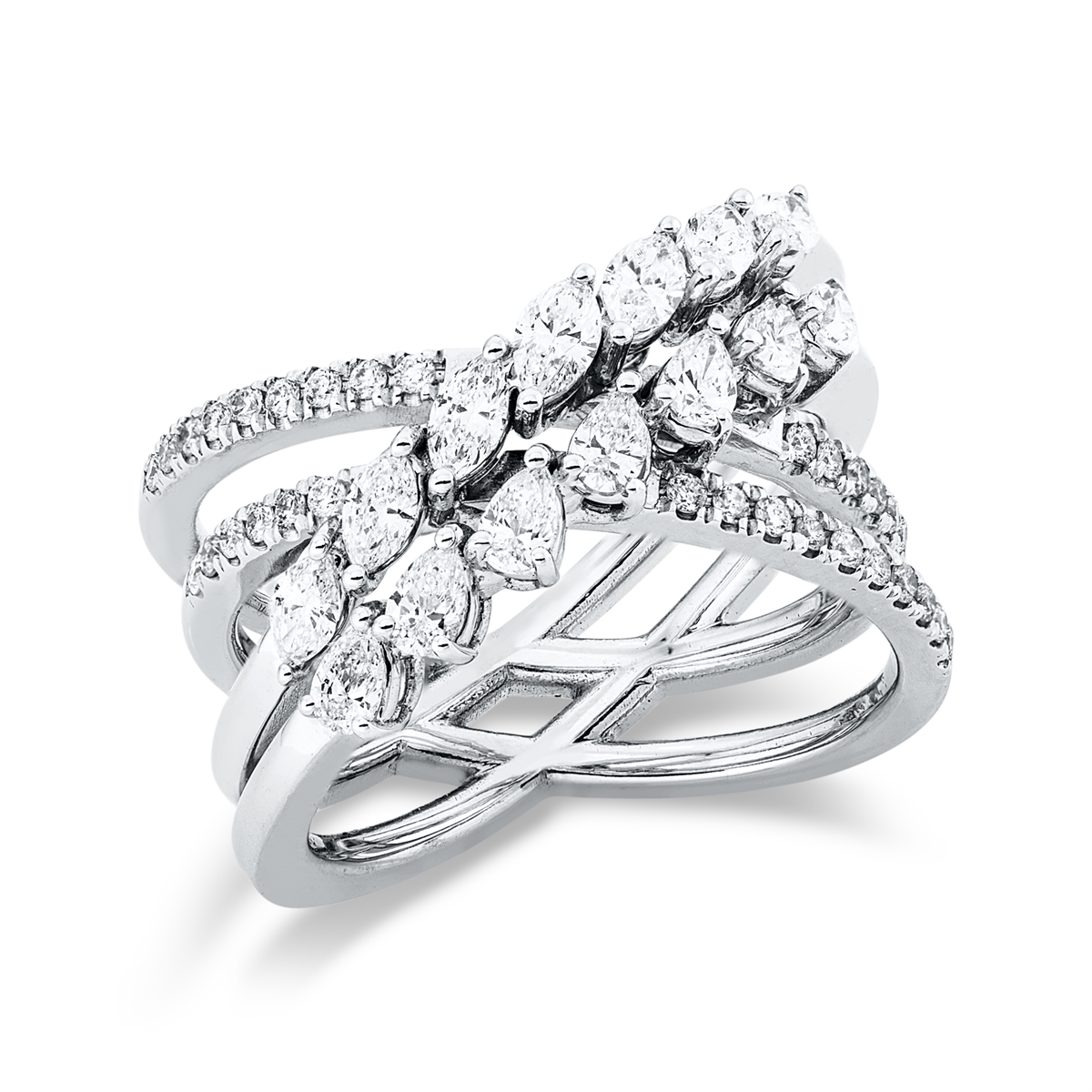 marquise modern woman ring in white gold