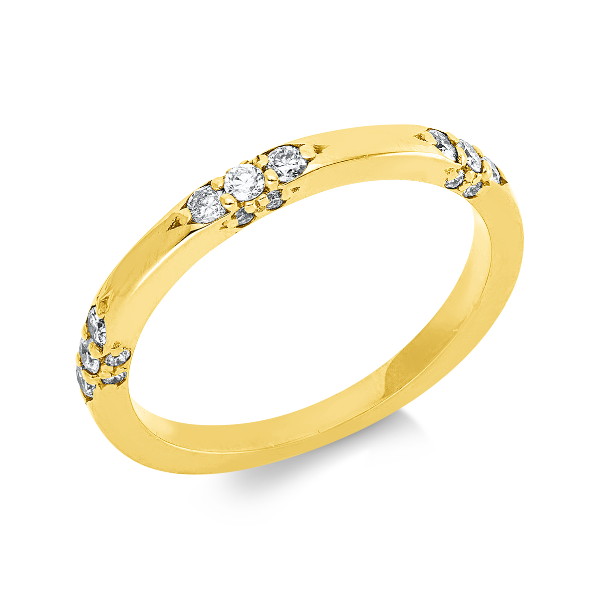 diamond full cut modern woman ring in yellow gold