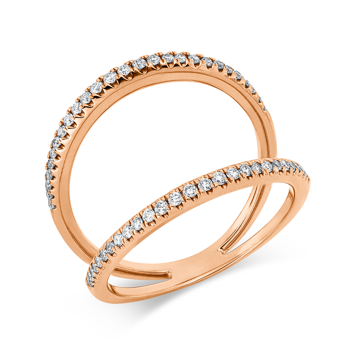 diamond full cut modern woman ring in red gold