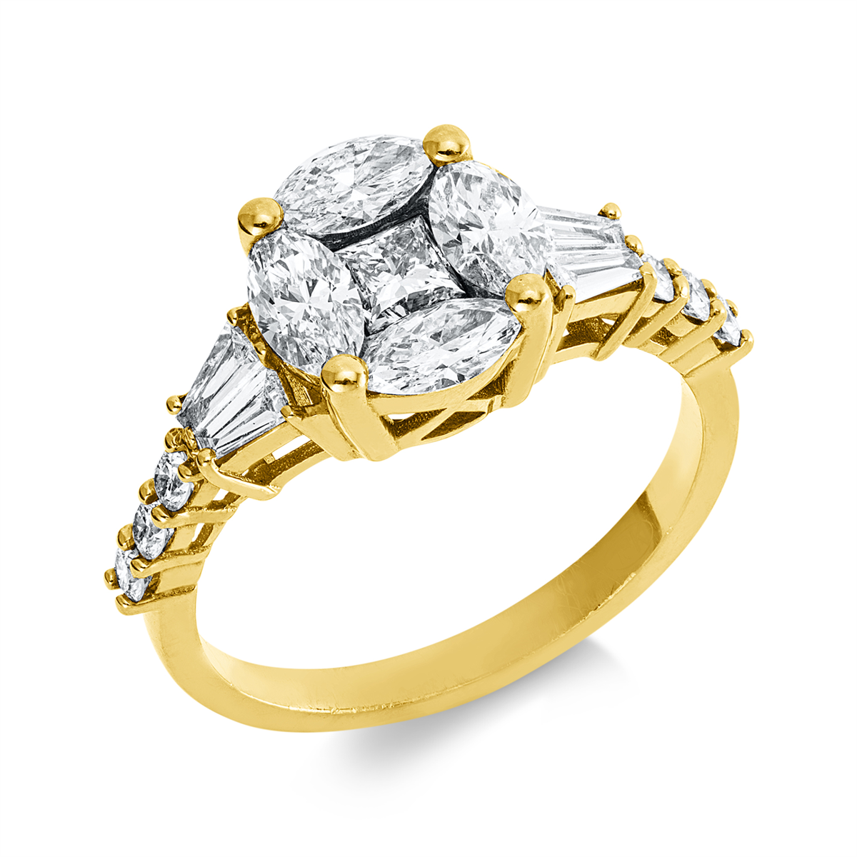 princess illusion classic ring in yellow gold