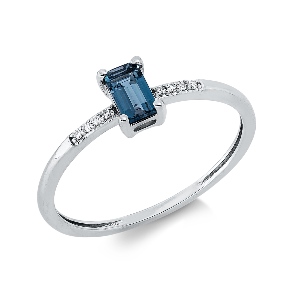 diamond full cut topaz colored stone fashion ring in white gold