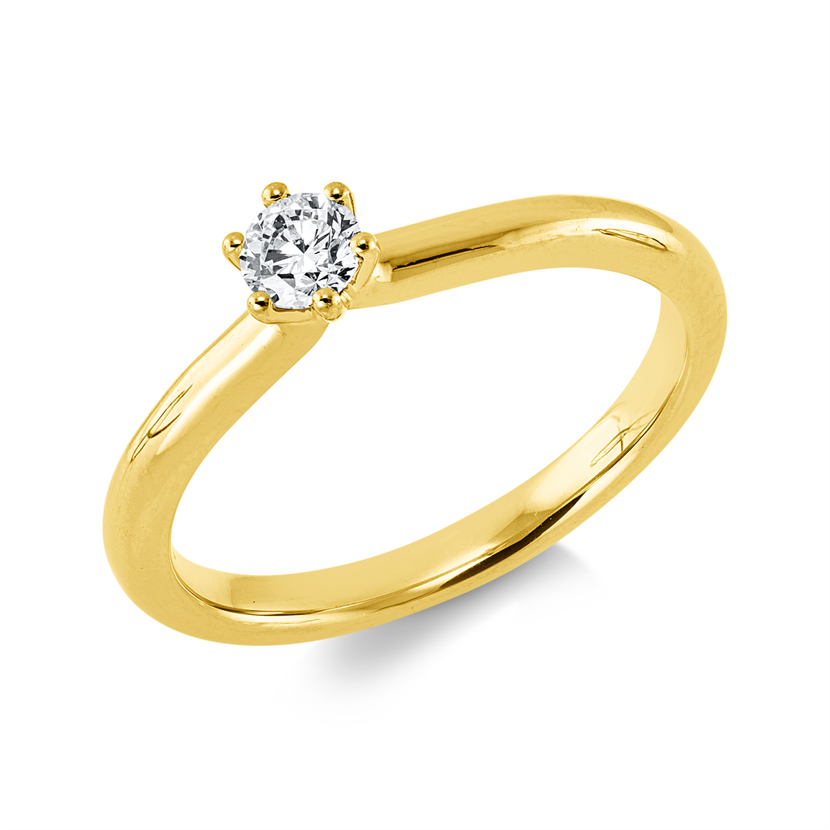 diamond full cut solitaire ring in yellow gold