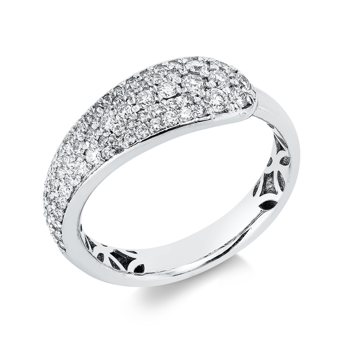 diamond full cut pavé ring in white gold