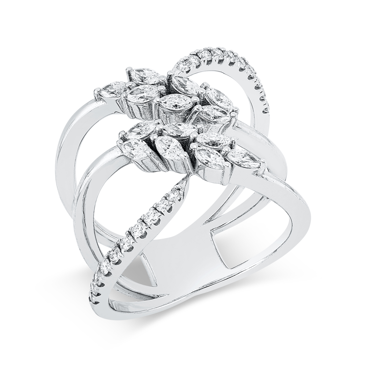 diamond full cut exclusive ring in white gold