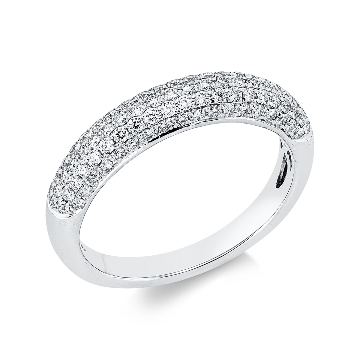 diamond full cut pavé ring in white gold