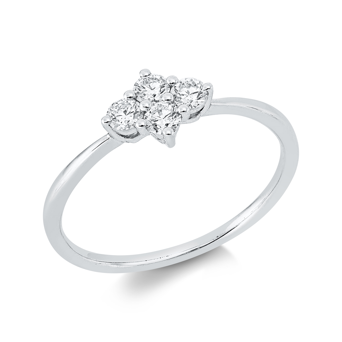 diamond full cut illusion classic ring in white gold