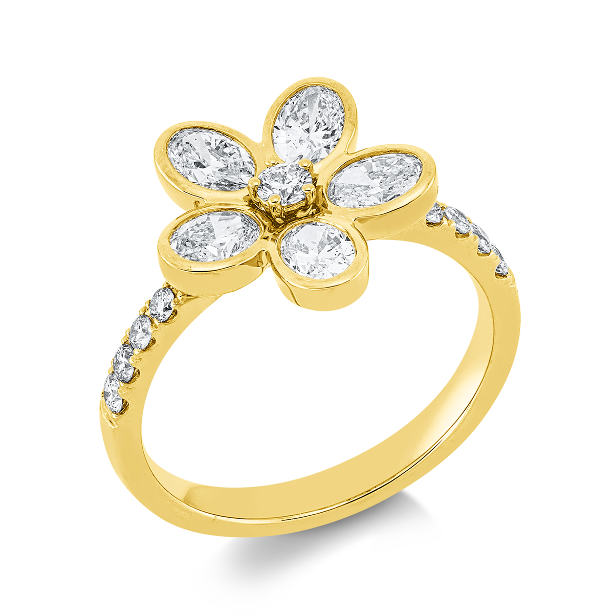 diamond full cut exclusive ring in yellow gold