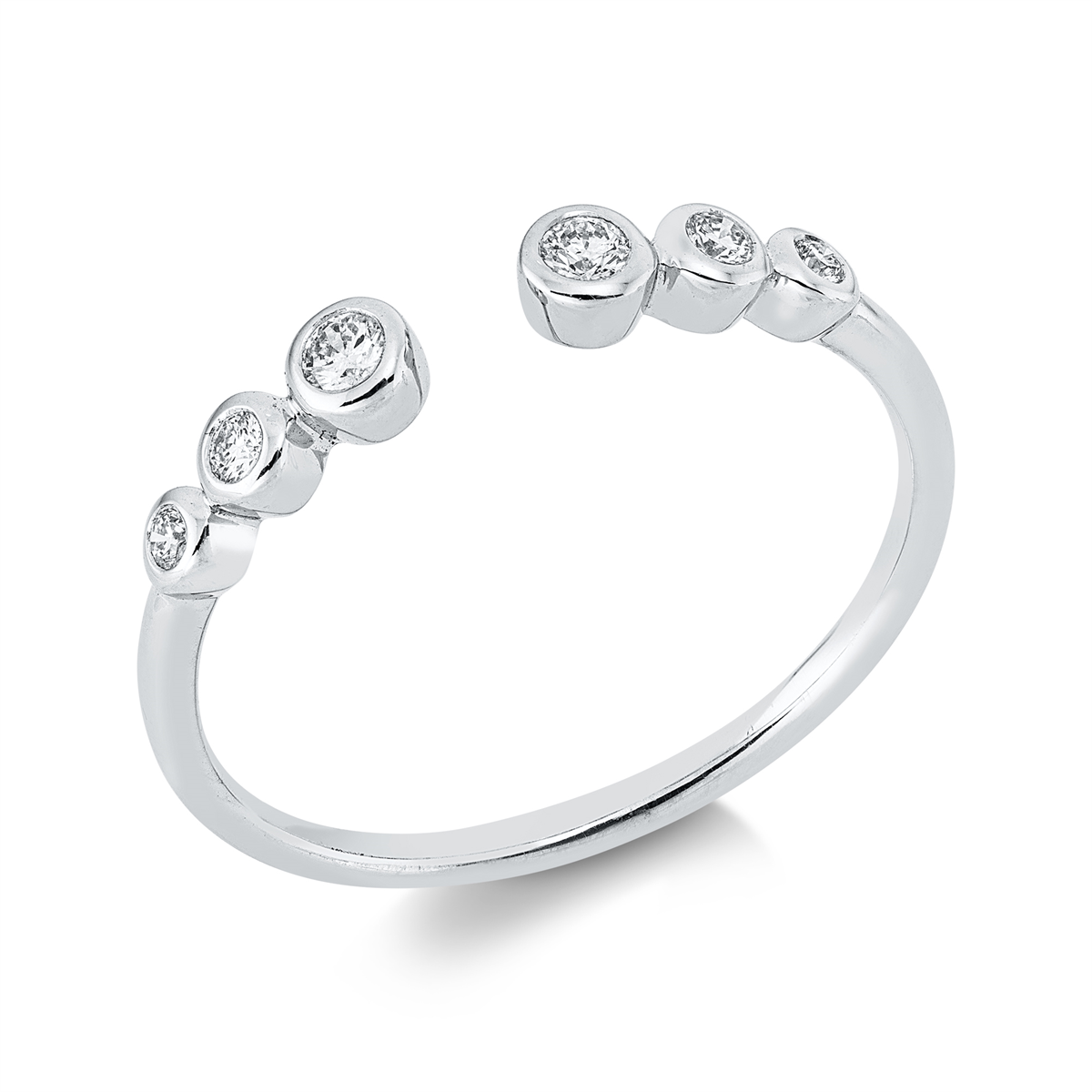 diamond full cut modern woman ring in white gold
