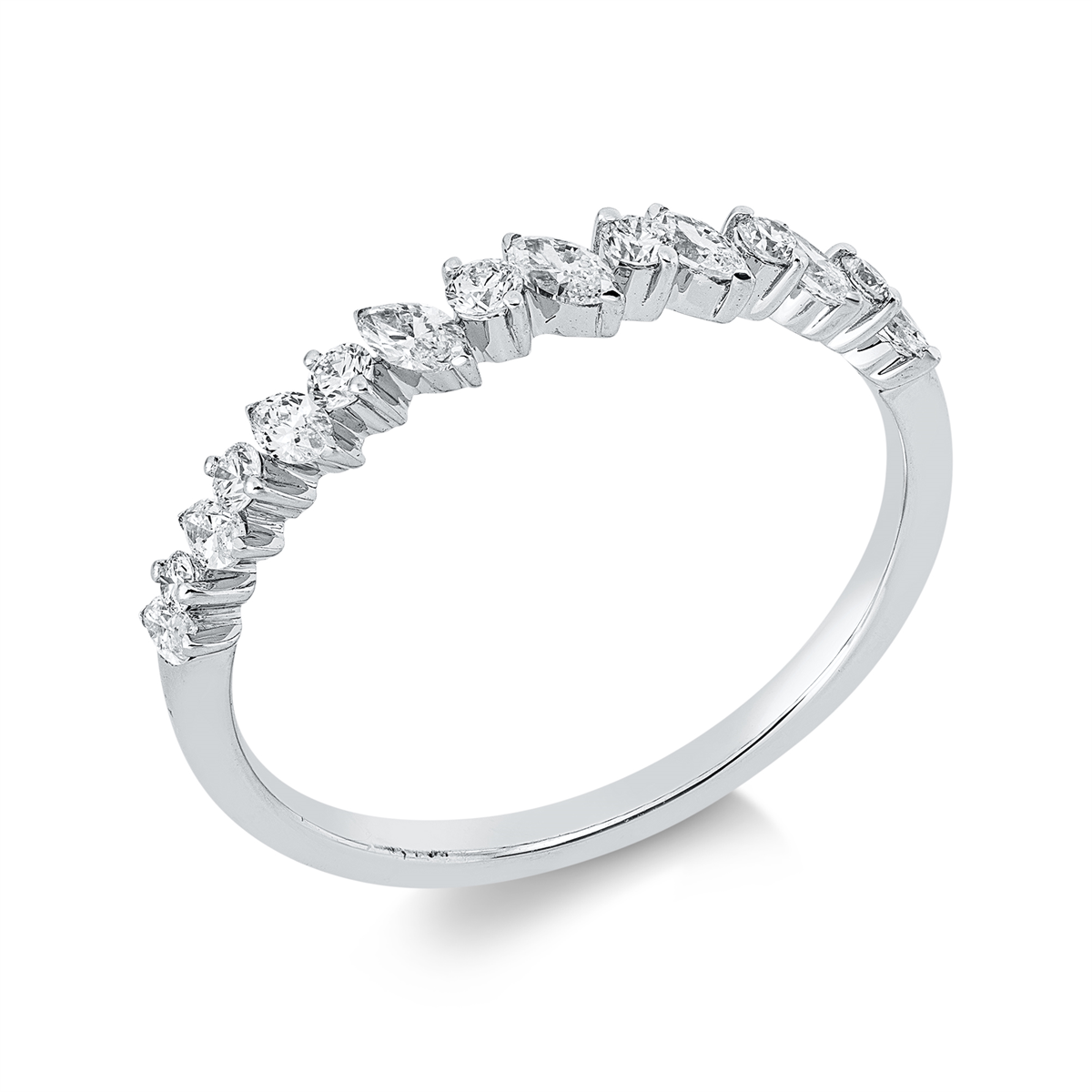 marquise modern woman ring in white gold