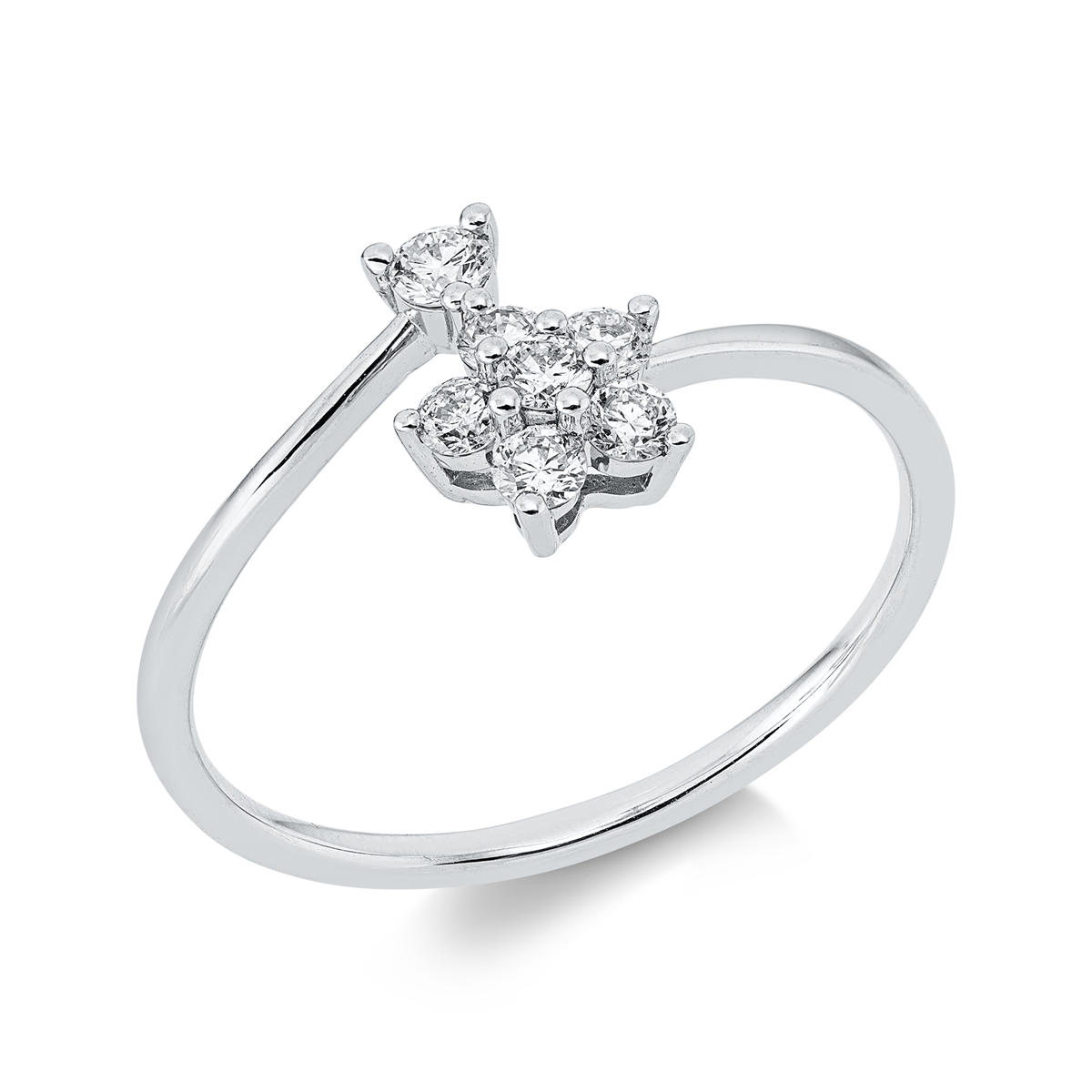 diamond full cut modern woman ring in white gold