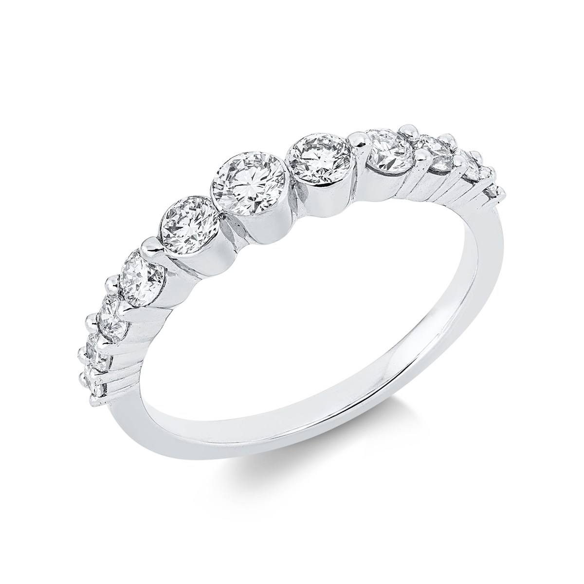diamond full cut modern woman ring in white gold