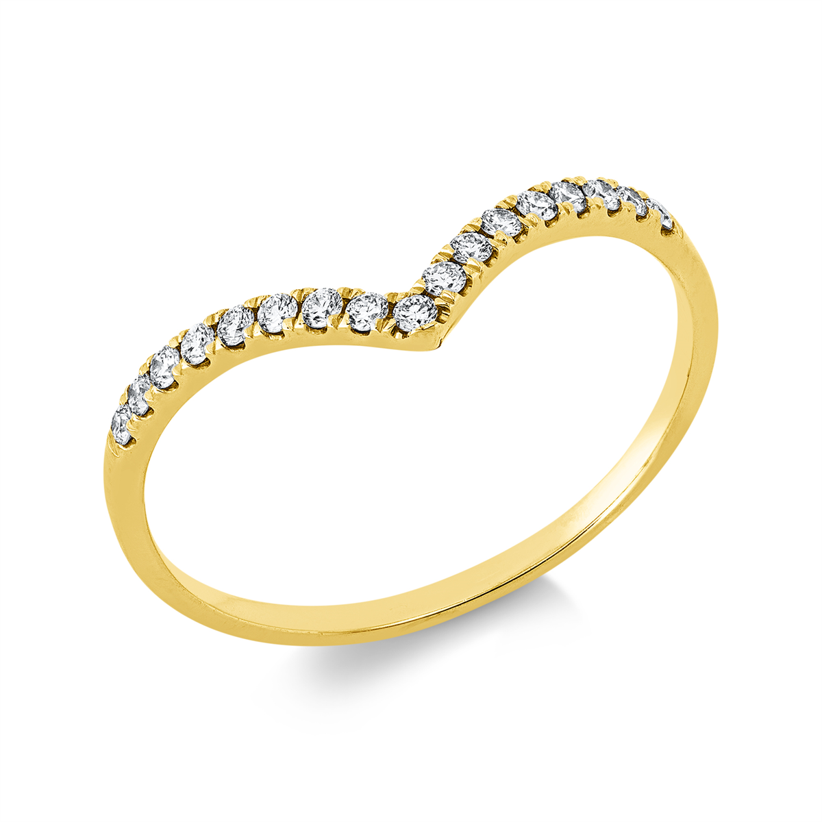 diamond full cut modern woman ring in yellow gold