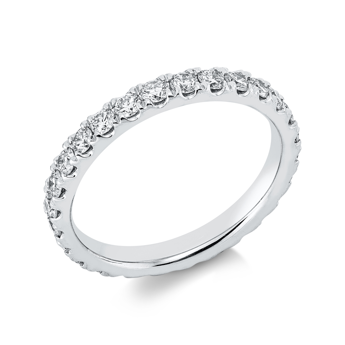 diamond full cut eternity full ring in white gold