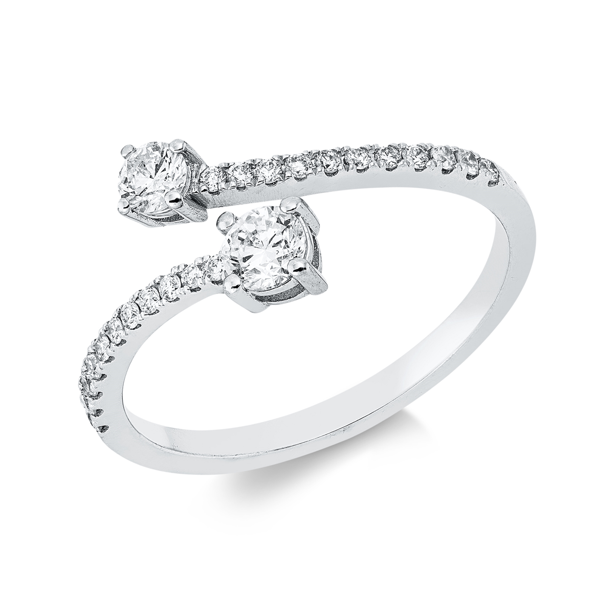 diamond full cut modern woman ring in white gold