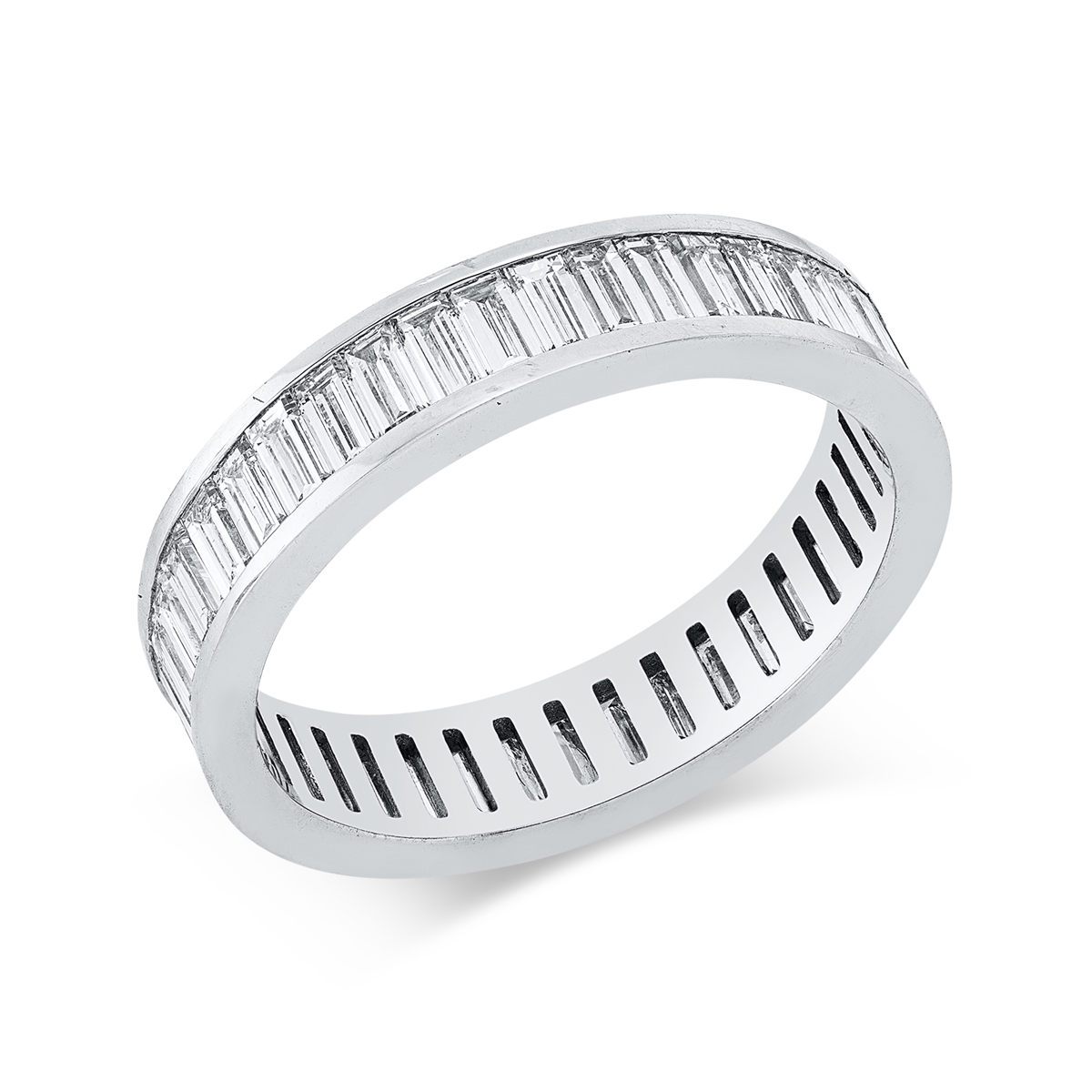 baguette baguette ring in white gold
