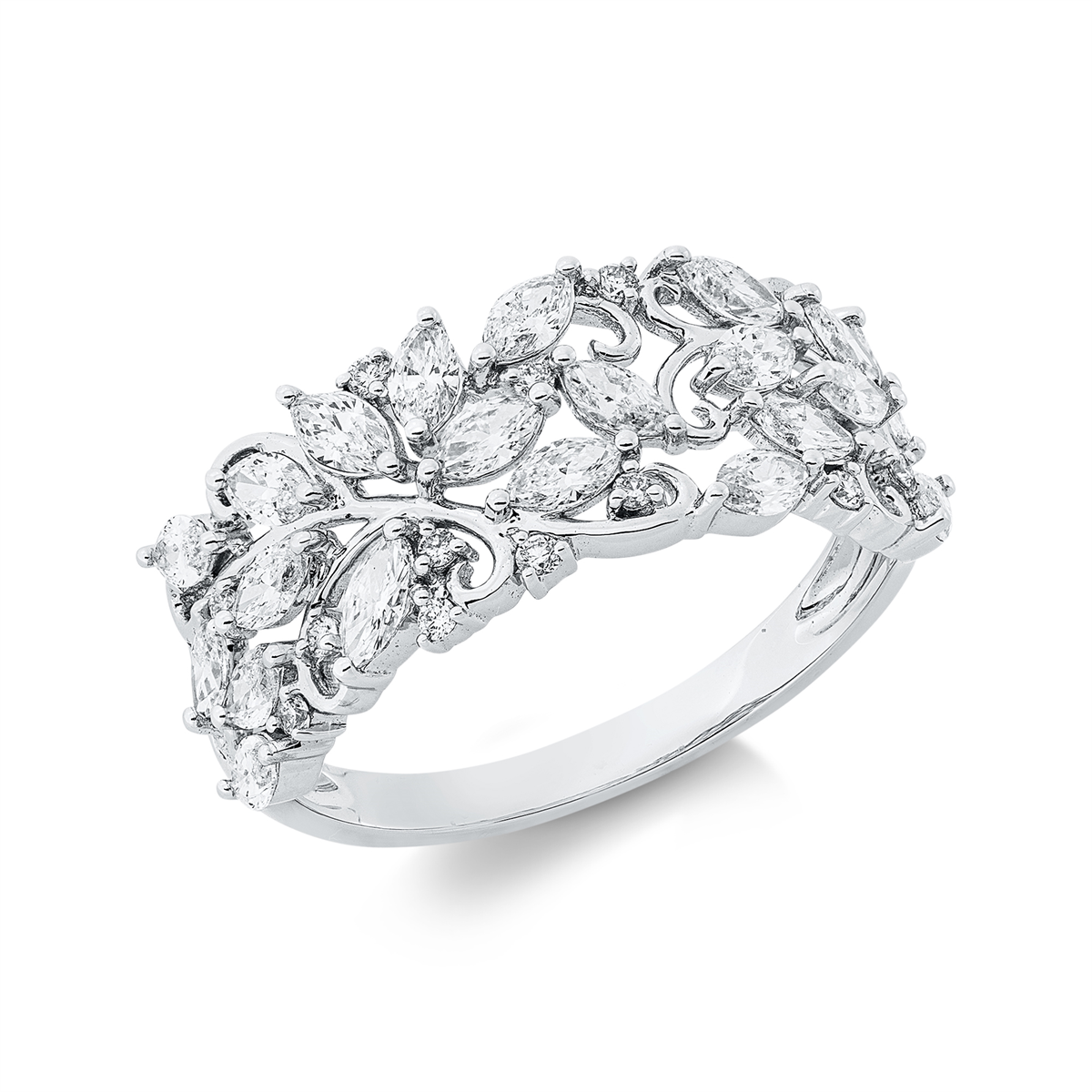 marquise exclusive ring in white gold