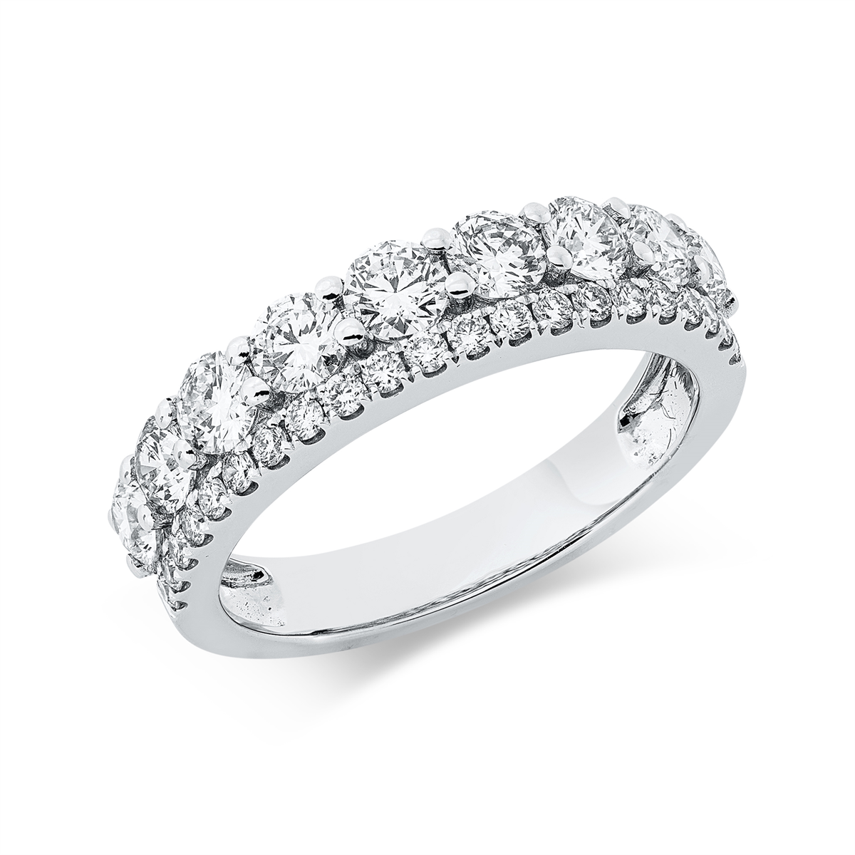 diamond full cut modern woman ring in white gold