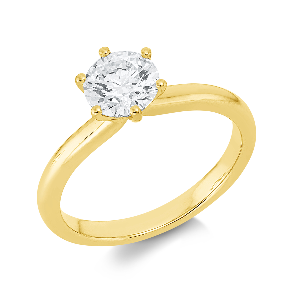 diamond full cut solitaire ring in yellow gold