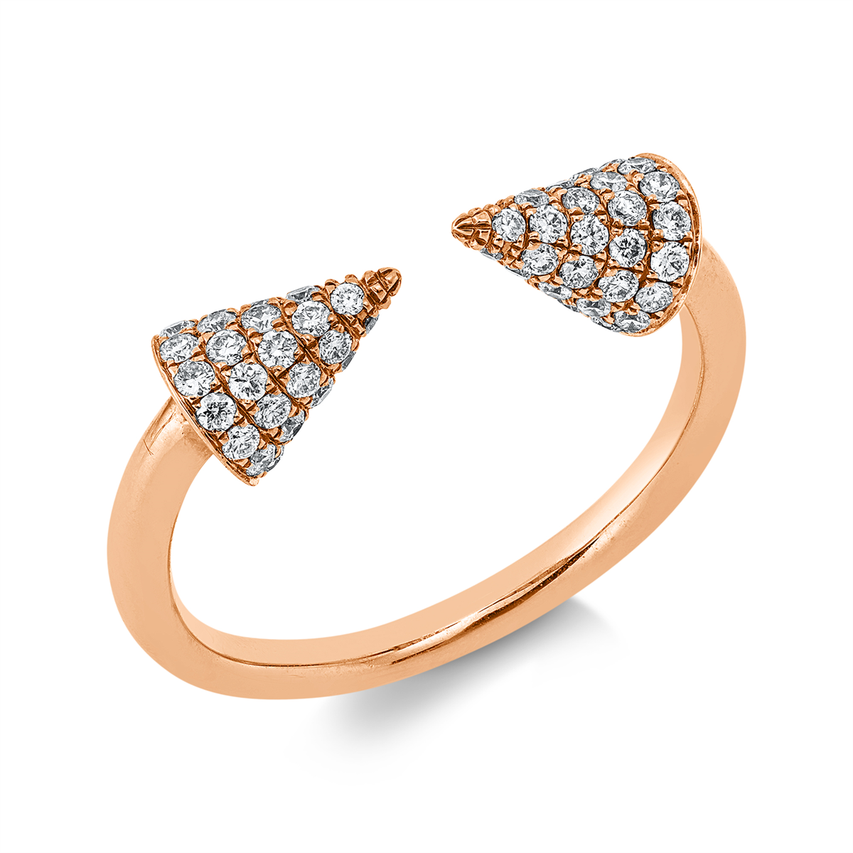 diamond full cut pavé ring in red gold