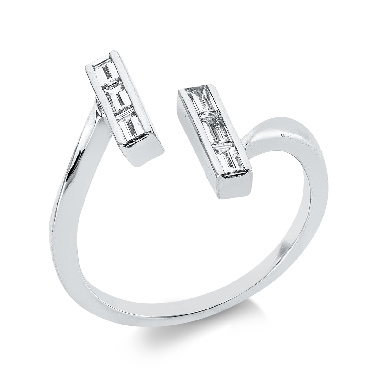 baguette baguette ring in white gold