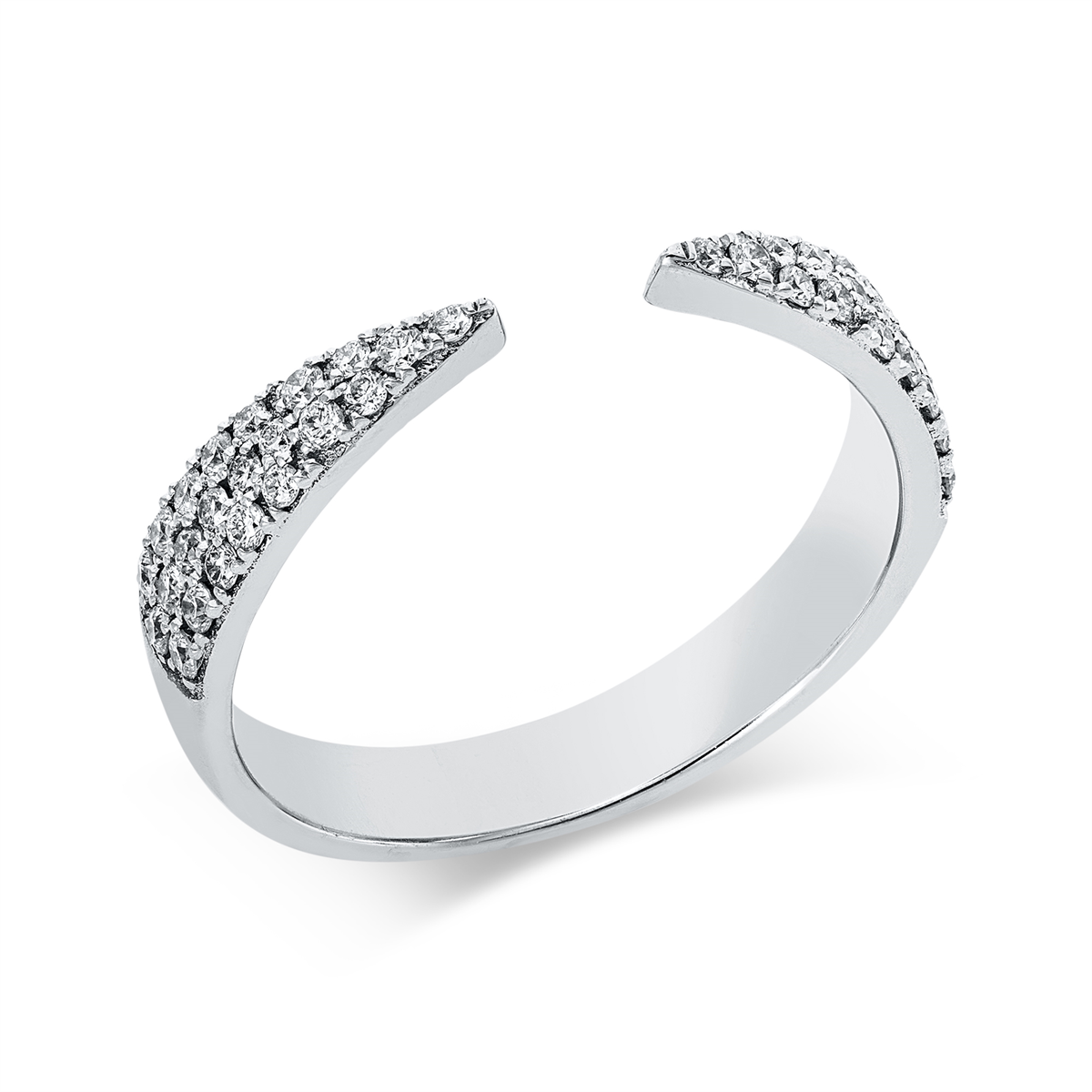 diamond full cut modern woman ring in white gold