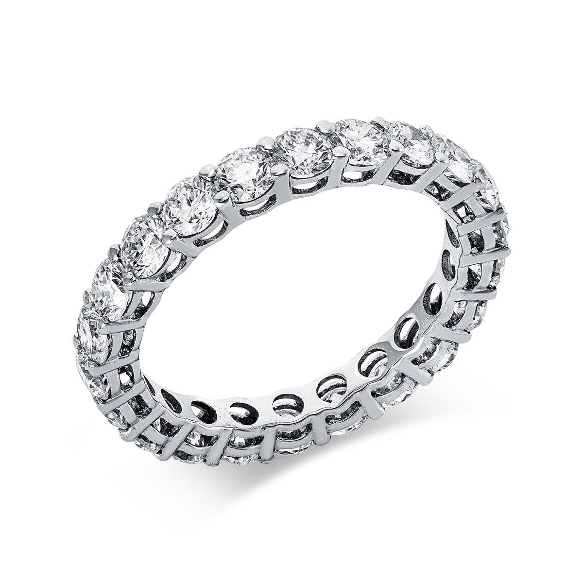 diamond full cut eternity full ring in white gold