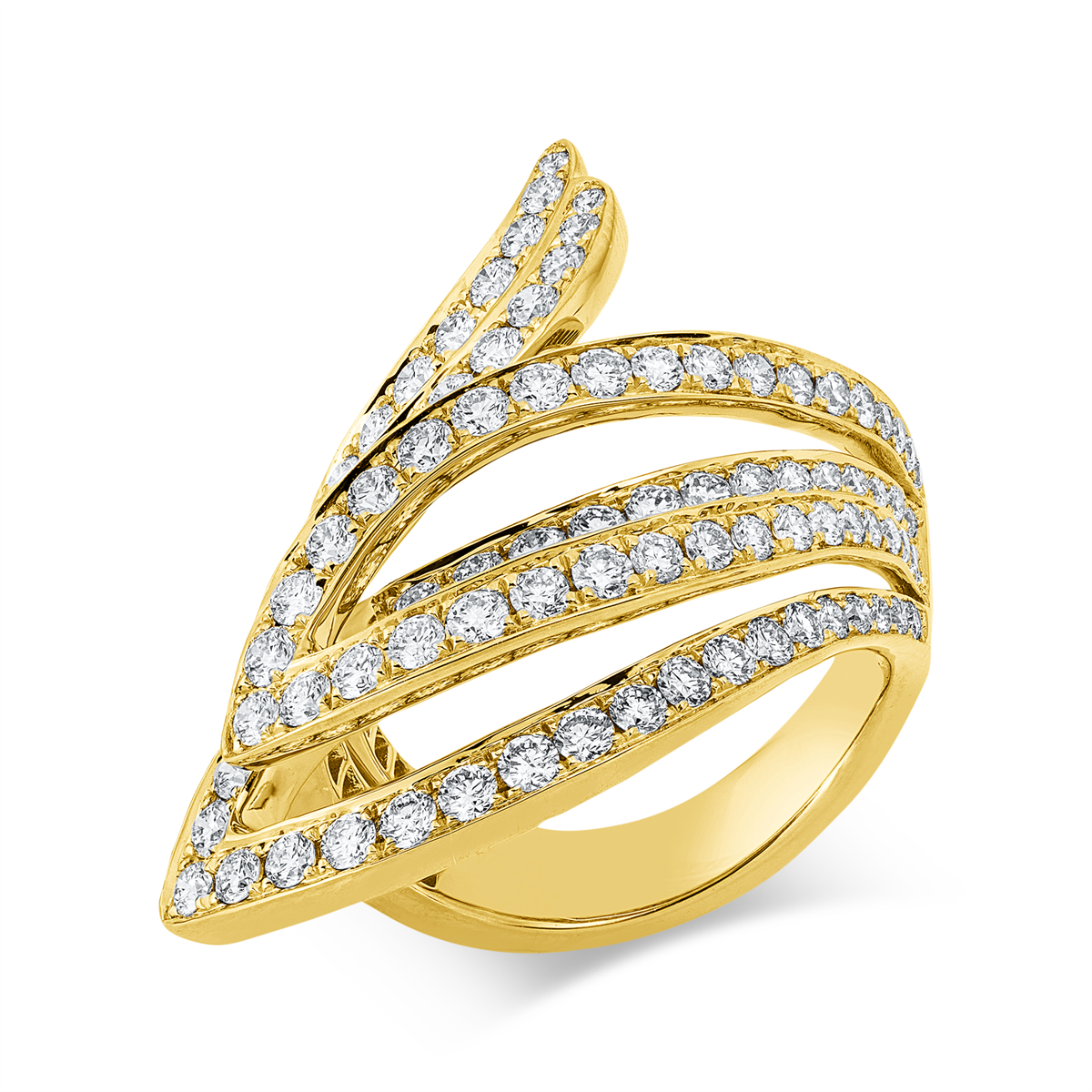 diamond full cut exclusive ring in yellow gold