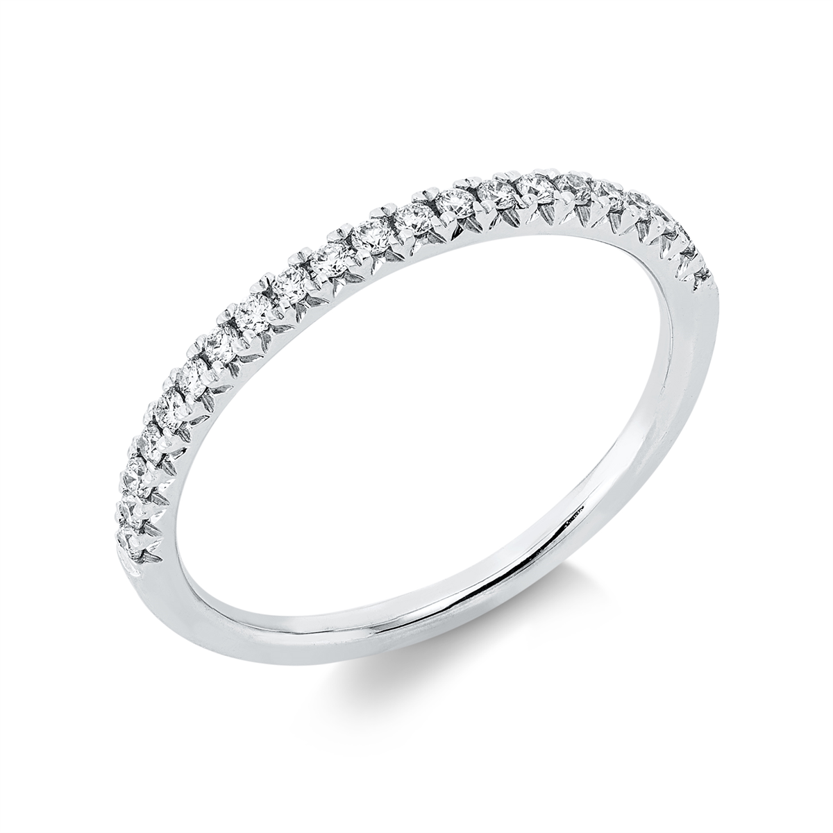 diamond full cut eternity half ring in white gold