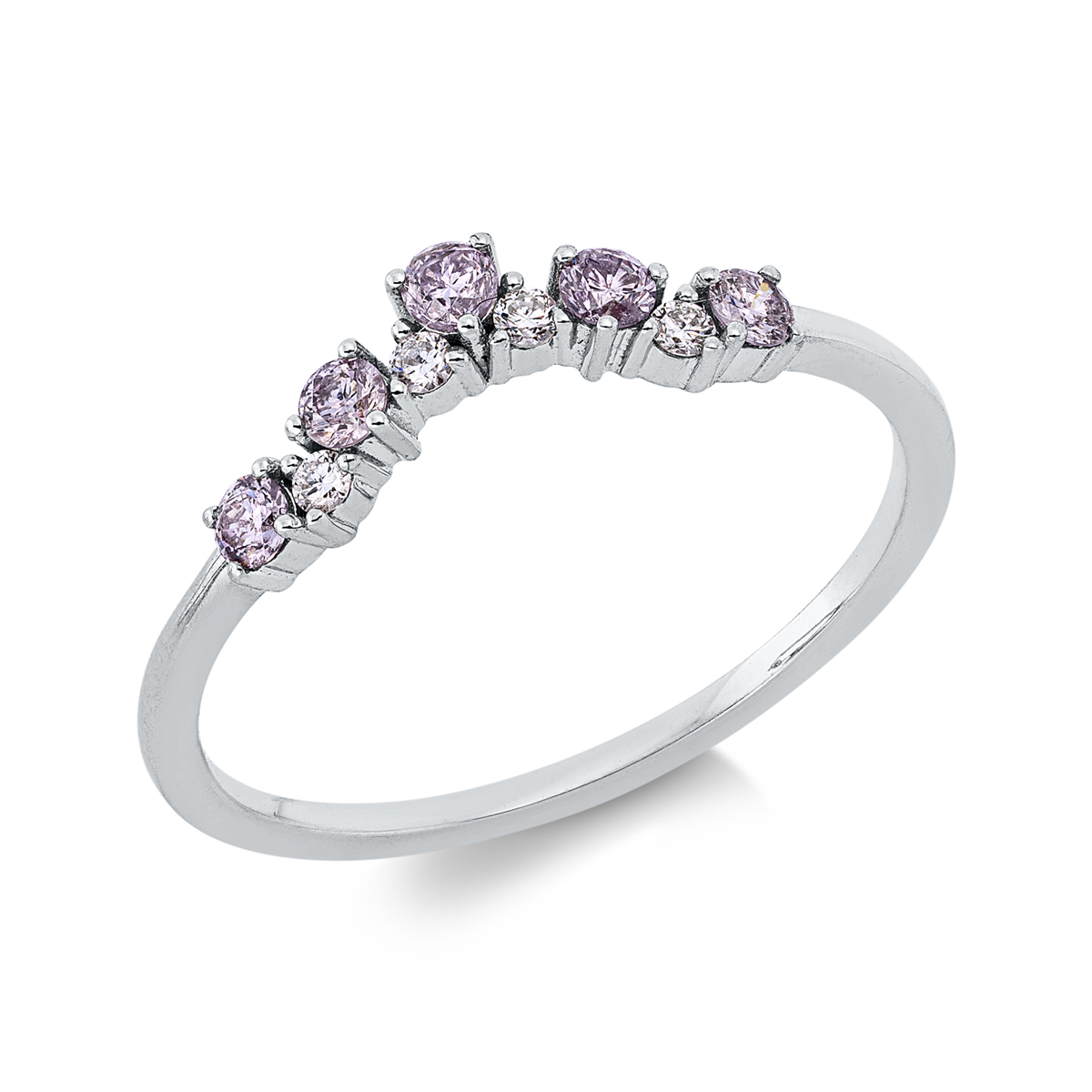 diamond full cut fancy colored diamond ring in white gold