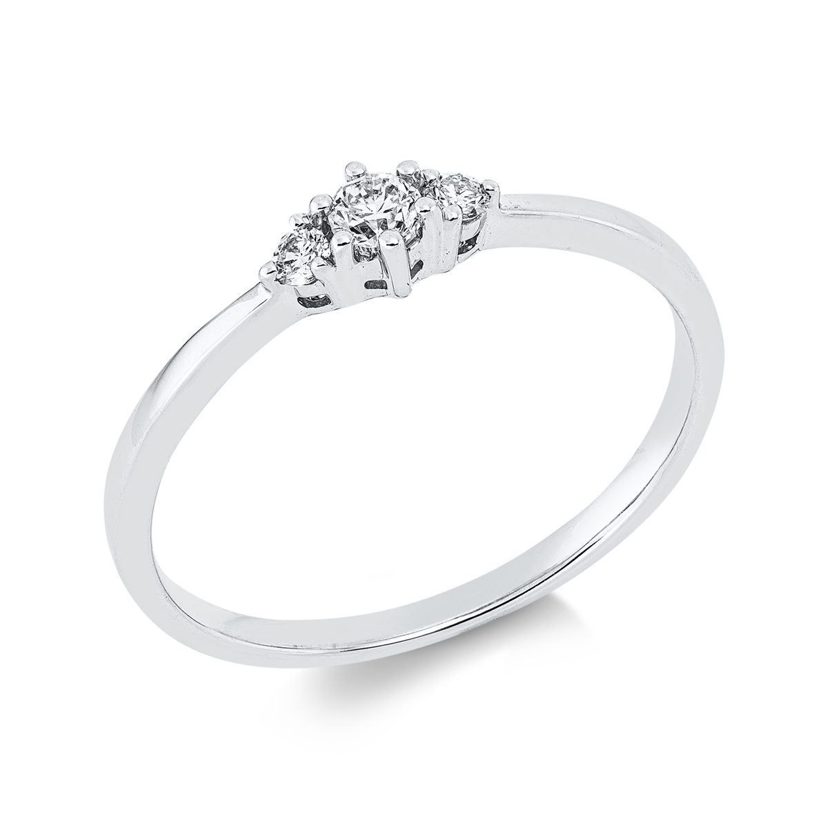 diamond full cut modern woman ring in white gold