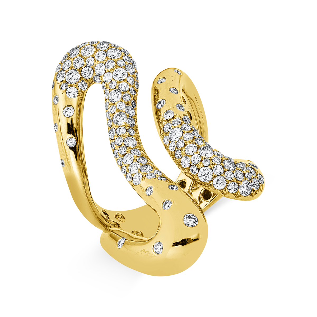 diamond full cut exclusive ring in yellow gold