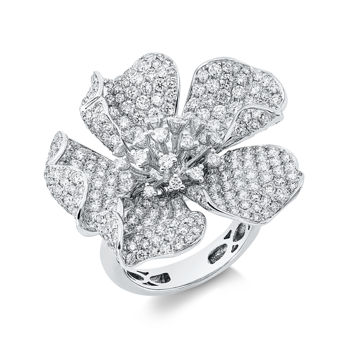 diamond full cut exclusive ring in white gold