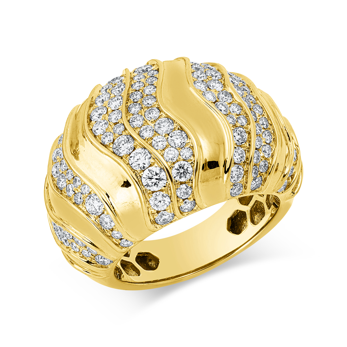 diamond full cut exclusive ring in yellow gold