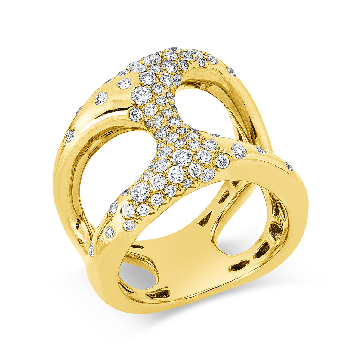 diamond full cut exclusive ring in yellow gold
