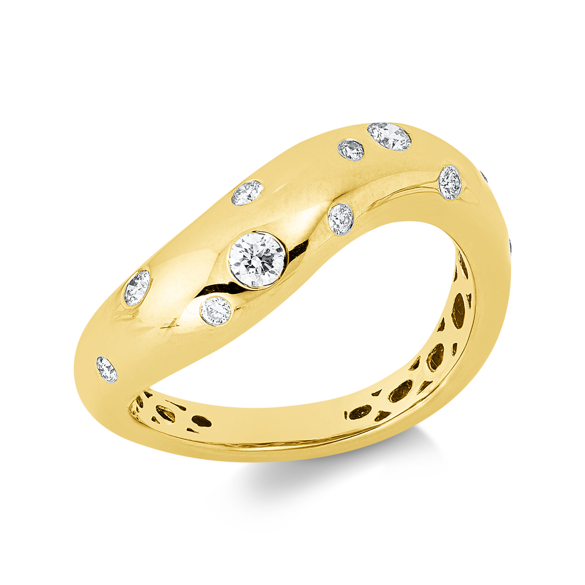 diamond full cut multi-stone ring in yellow gold