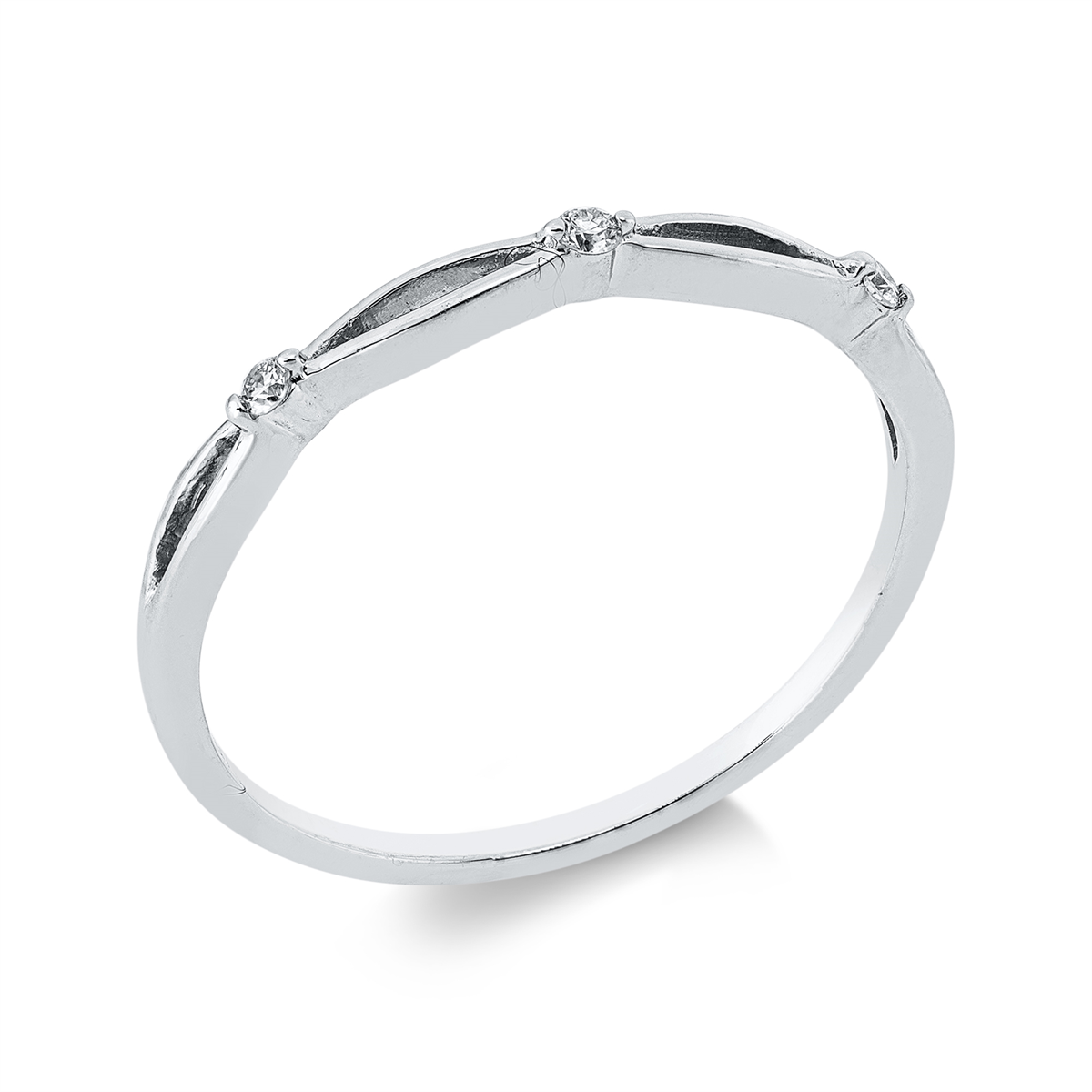 diamond full cut modern woman ring in white gold