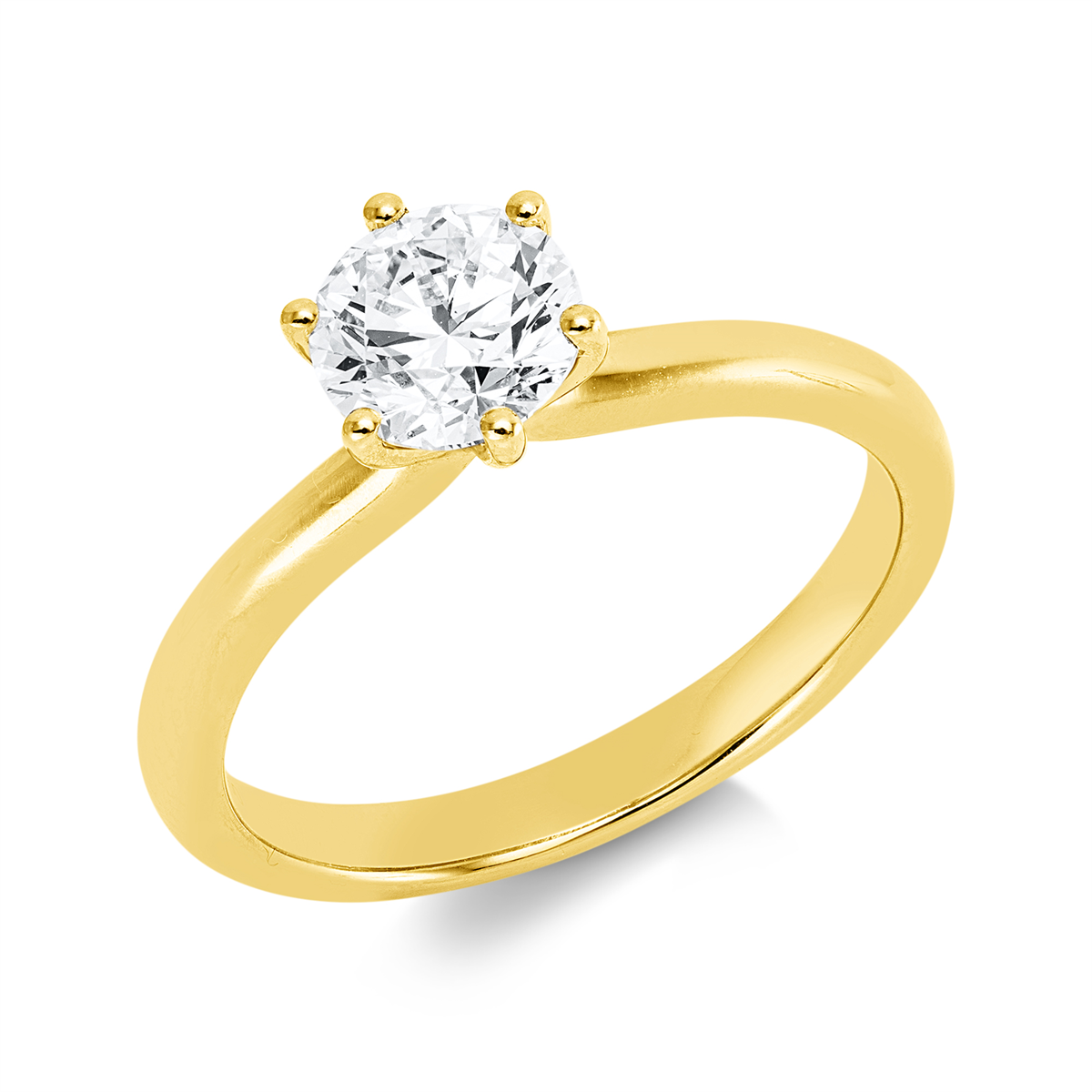 diamond full cut solitaire ring in yellow gold