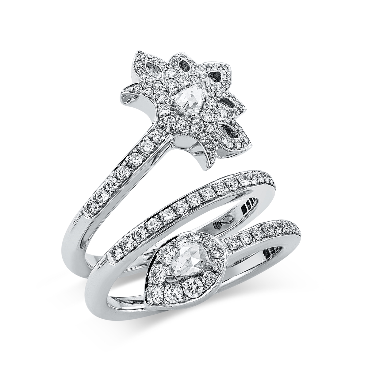 diamond full cut exclusive ring in white gold