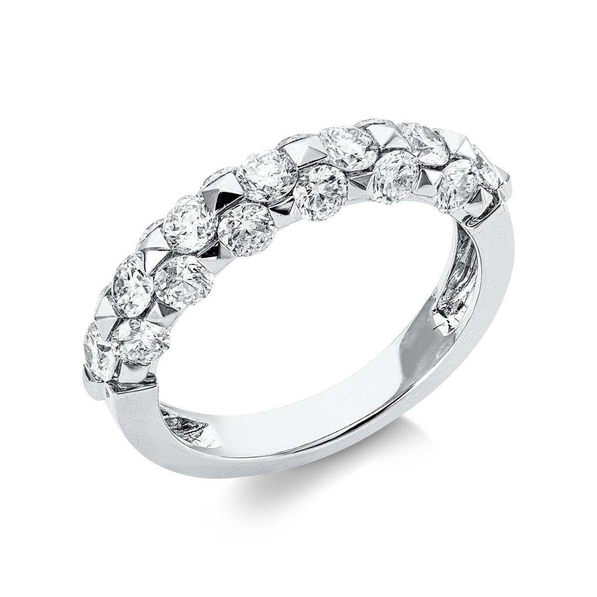 diamond full cut modern woman ring in white gold