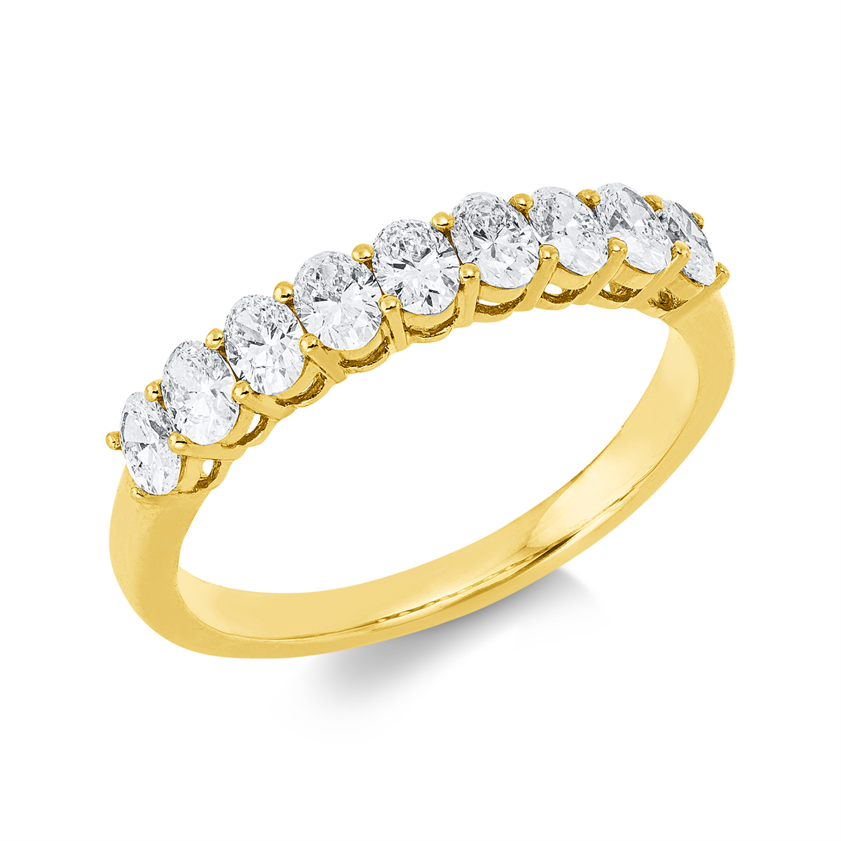 oval modern woman ring in yellow gold