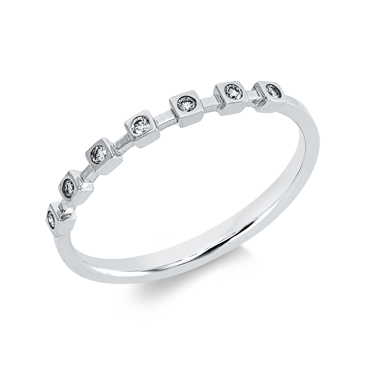 diamond full cut modern woman ring in white gold