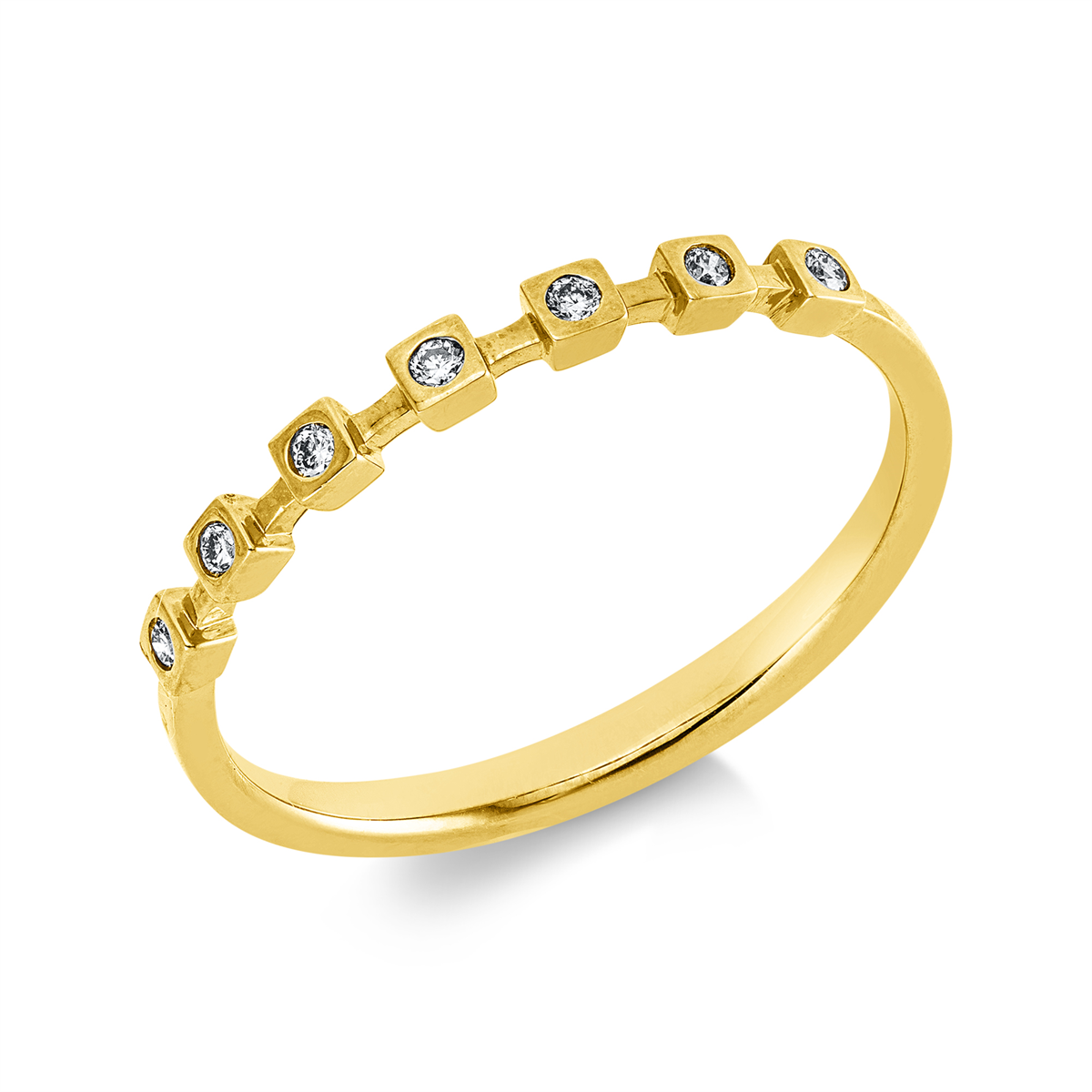 diamond full cut modern woman ring in yellow gold