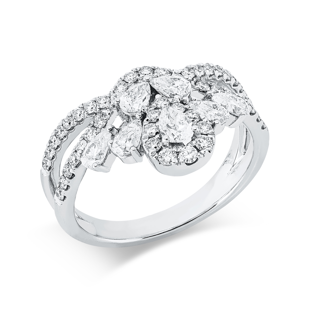 diamond full cut exclusive ring in white gold