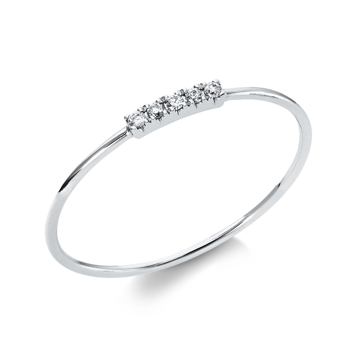 diamond full cut modern woman ring in white gold